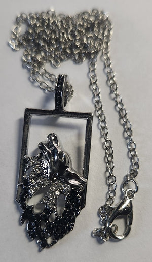 NECKLACE 2-4... silver jeweled howl