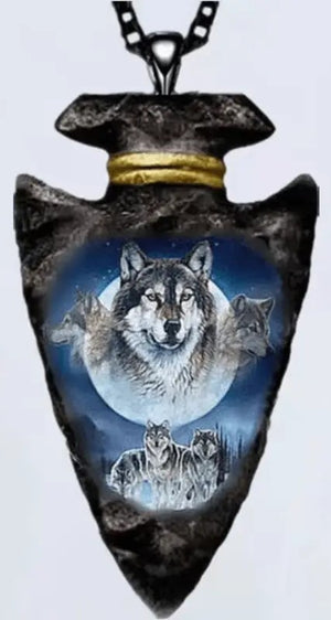 NECKLACE A-8... wolf moon